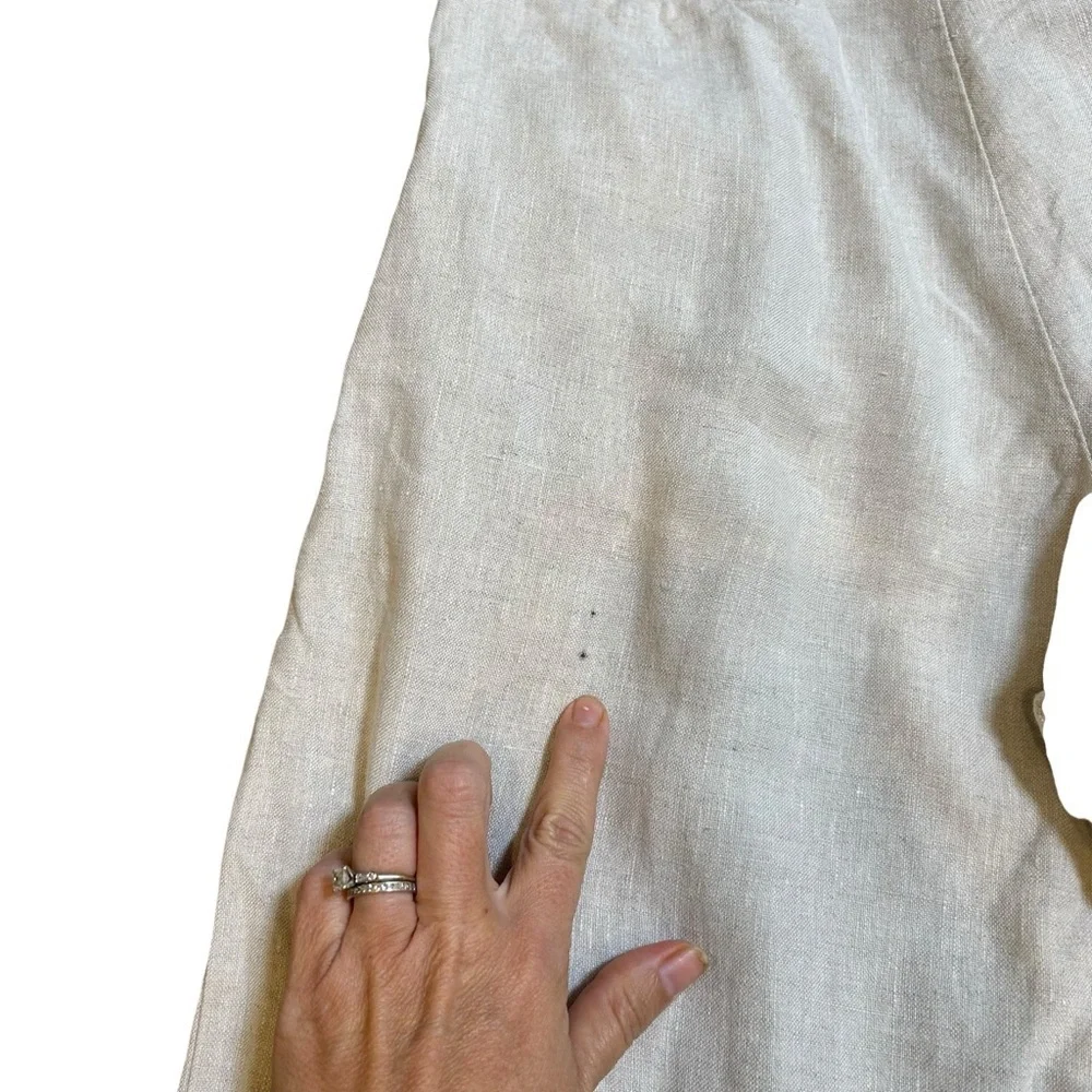 Reformation oatmeal linen vesta wide leg pleated trouser pants size 8 career - Picture 11 of 14